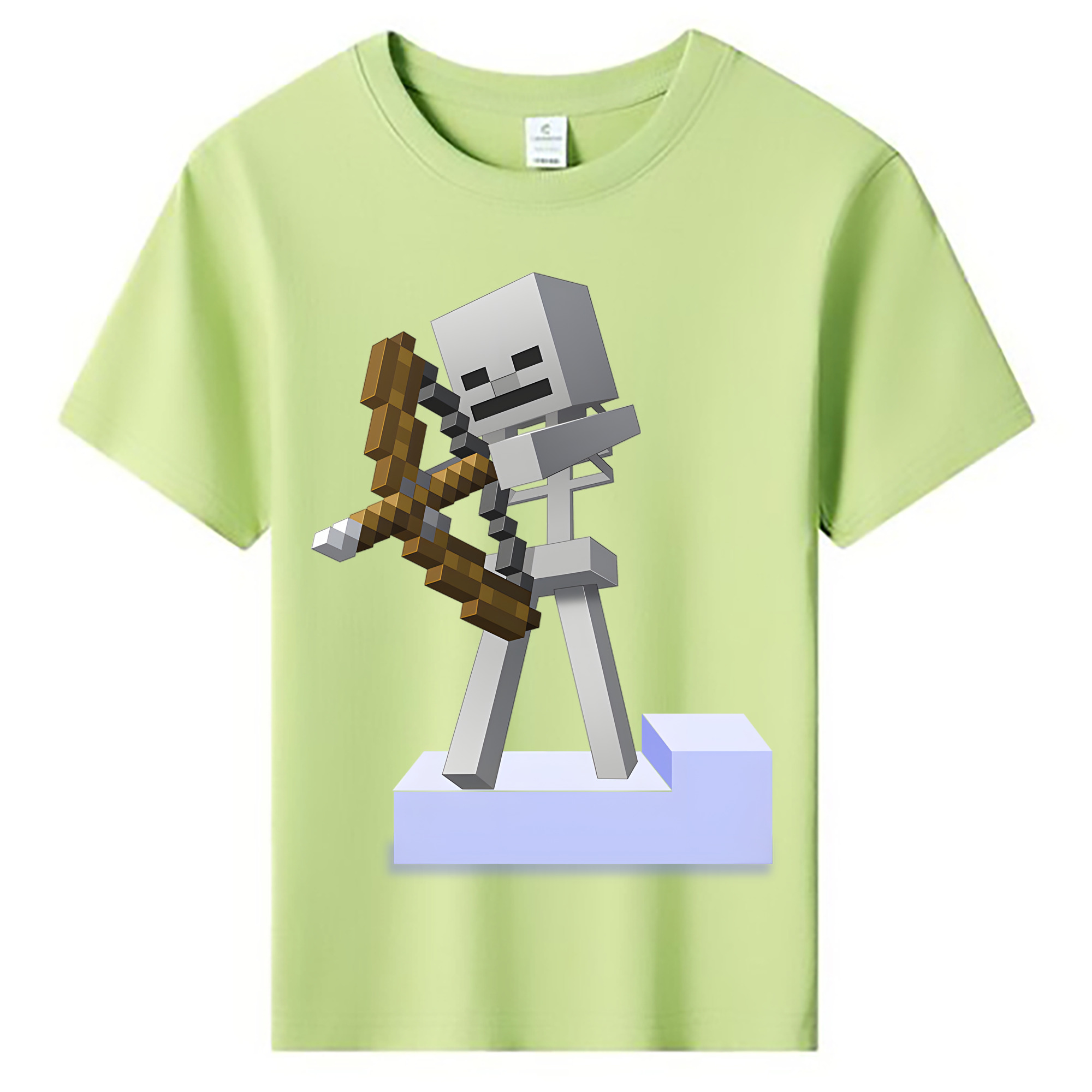 （画像用） マインクラフト ブロックの世界 Minecraft MC Block world 綿100％キッズTシャツ（フロントプリント）